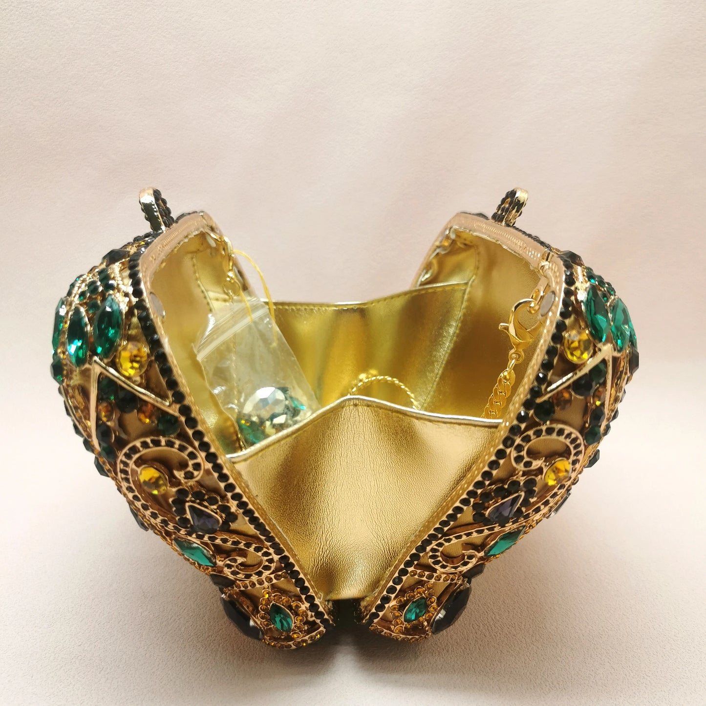 Hollow Out Gold Colorful Crown Lady Gift Purse Woman Diamond Bridal Dinner Stone Handbag Crystal Wedding Party Prom Evening Bag