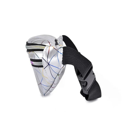 Hologram PU Waist Pack Waterproof Shiny Laser Waist Bum Bag Adjustable Belt,Fashion Rave Waist Bag with Men and Women