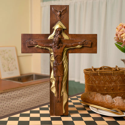 Holy Trinity Cross Christian Wall Cross Jesus Christ Holy Family Decoration Holy Spirit Catholic Saints Figure