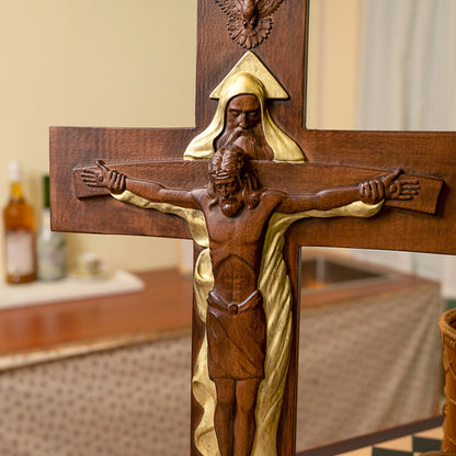 Holy Trinity Cross Christian Wall Cross Jesus Christ Holy Family Decoration Holy Spirit Catholic Saints Figure