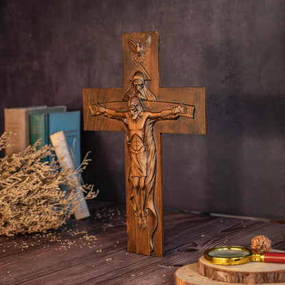 Holy Trinity Cross Christian Wall Cross Jesus Christ Holy Family Decoration Holy Spirit Catholic Saints Figure