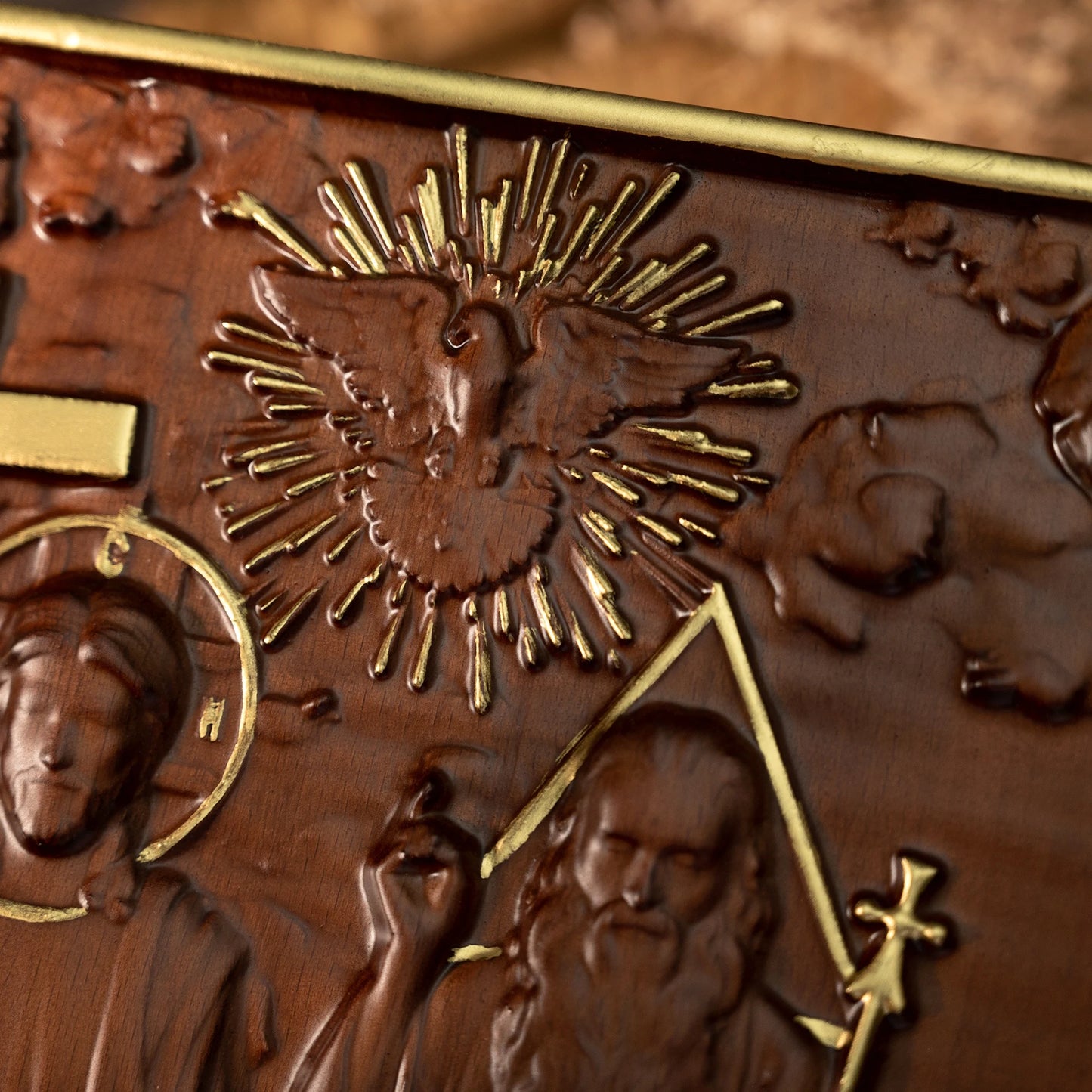 Holy Trinity Wood Wall Decor Catholic Religious Mural Decoration Christian Home Decor Holy Father Son Holy Spirit