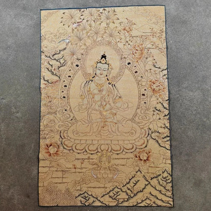 Home Decor 35" Thangka embroidery Tibetan Buddhism silk embroidery brocade Nepal Vajrasattva Bodhisattva Buddha Statue Thangkas