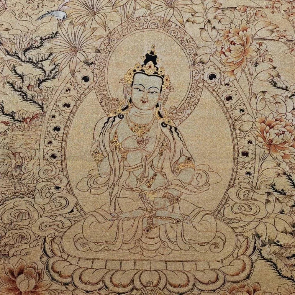 Home Decor 35" Thangka embroidery Tibetan Buddhism silk embroidery brocade Nepal Vajrasattva Bodhisattva Buddha Statue Thangkas