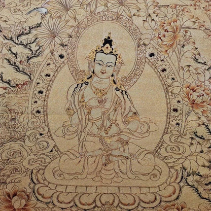 Home Decor 35" Thangka embroidery Tibetan Buddhism silk embroidery brocade Nepal Vajrasattva Bodhisattva Buddha Statue Thangkas