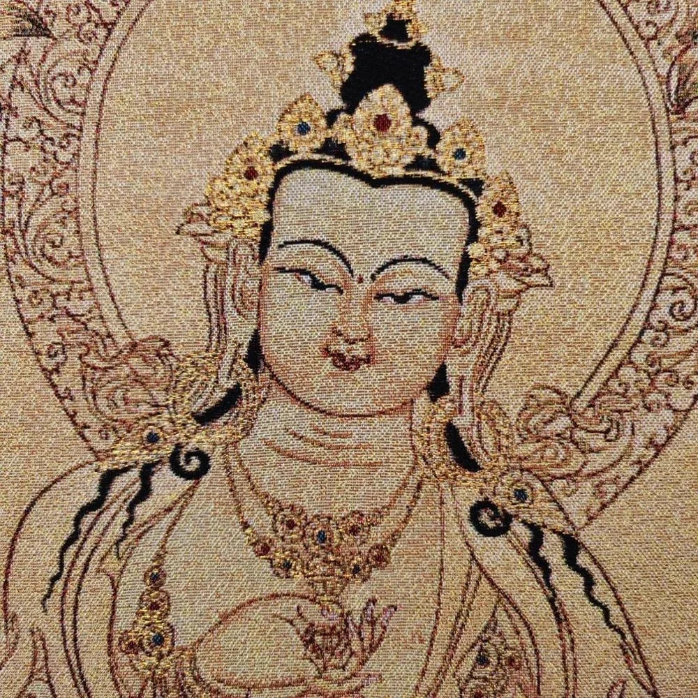 Home Decor 35" Thangka embroidery Tibetan Buddhism silk embroidery brocade Nepal Vajrasattva Bodhisattva Buddha Statue Thangkas