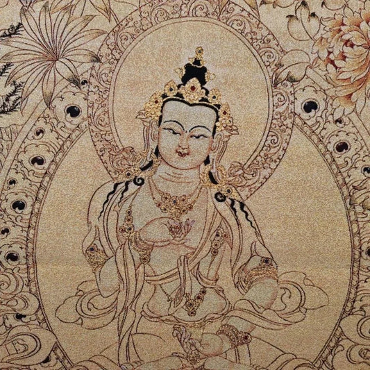 Home Decor 35" Thangka embroidery Tibetan Buddhism silk embroidery brocade Nepal Vajrasattva Bodhisattva Buddha Statue Thangkas