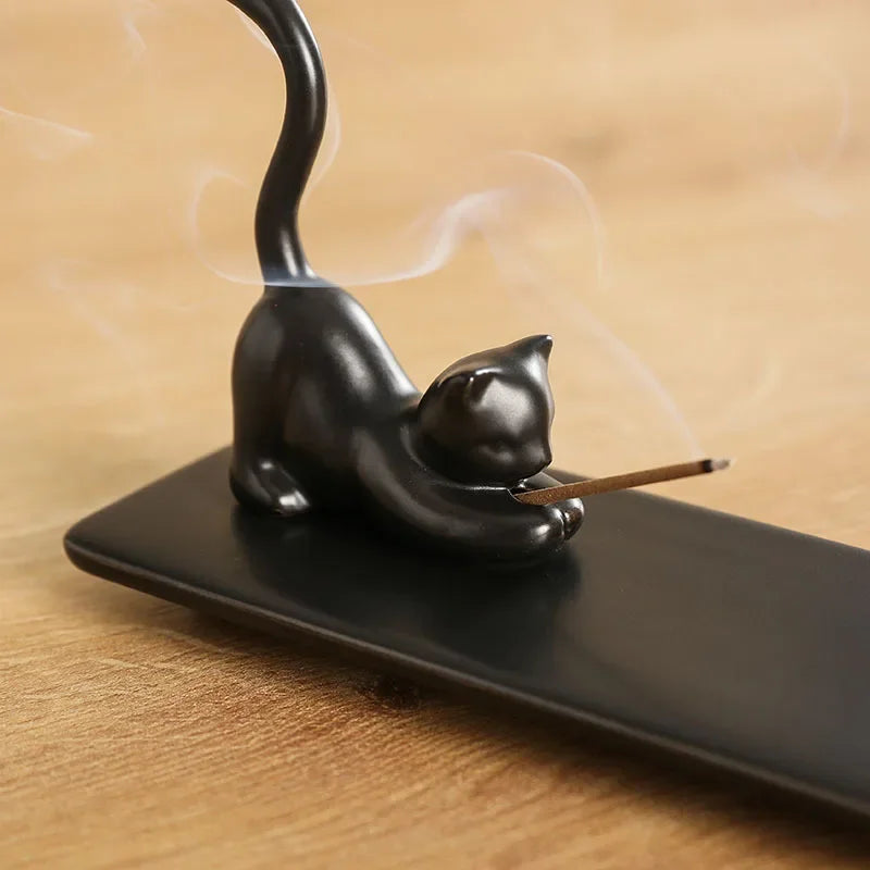Home Decor Incense Burner Cute Cat Lovely Rabbit Incense Stick Holder Ceramic Handicraft