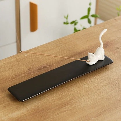 Home Decor Incense Burner Cute Cat Lovely Rabbit Incense Stick Holder Ceramic Handicraft