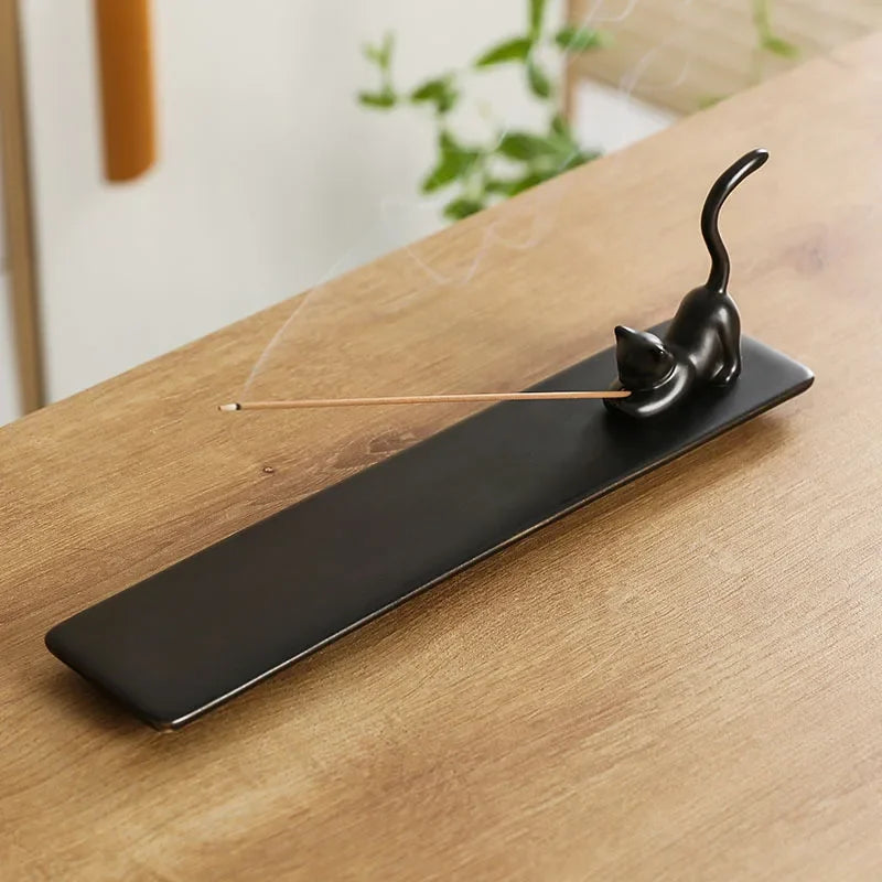 Home Decor Incense Burner Cute Cat Lovely Rabbit Incense Stick Holder Ceramic Handicraft