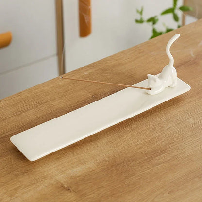 Home Decor Incense Burner Cute Cat Lovely Rabbit Incense Stick Holder Ceramic Handicraft