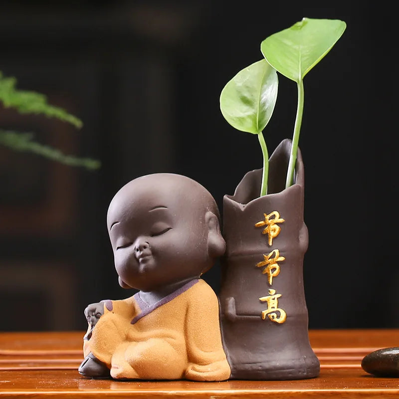 Home Decoration Tea Set Accessories Ceramic Tea Set Pet Decoration Statue Sculpture Flower Pot Hydroponic Plant Decoration