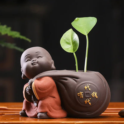 Home Decoration Tea Set Accessories Ceramic Tea Set Pet Decoration Statue Sculpture Flower Pot Hydroponic Plant Decoration