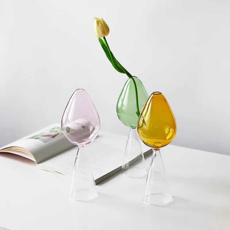 Home Decore Glass Vase Living Room Decoration Crystal Vase Glass Container Modern Hydroponic Plant Wedding Decoration Gift