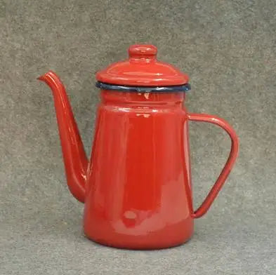 Home Kitchen Supplies Coffee Maker Enamel Teapot White Coffee Pot 1.1L