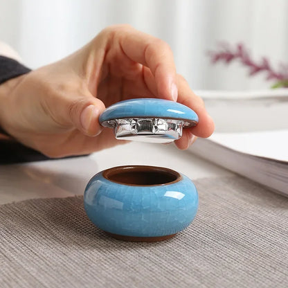 Home Sealed Tea Jar Coffee Powder Canister Chinese Ceramics Tea Caddy Travel Tea Bag Kitchen Spice Containers Candy Storage Tank