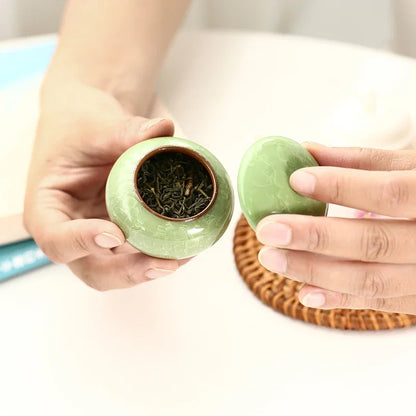Home Sealed Tea Jar Coffee Powder Canister Chinese Ceramics Tea Caddy Travel Tea Bag Kitchen Spice Containers Candy Storage Tank