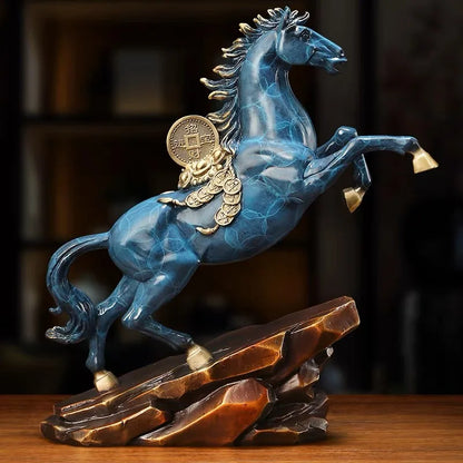Home Shop Company 2023 Good Omens Decoration copper MA SHANG YOU QIAN money GOOD LUCK thriving business Success FENG SHUI Horse