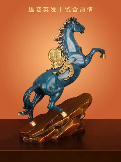 Home Shop Company 2023 Good Omens Decoration copper MA SHANG YOU QIAN money GOOD LUCK thriving business Success FENG SHUI Horse
