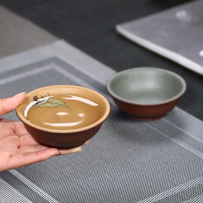 Home and Play Master Cup Yixing Zisha Cup Raw Ore Purple Clay Handmade Clay Painting High-End Tea Cup One Piece Dropshipping