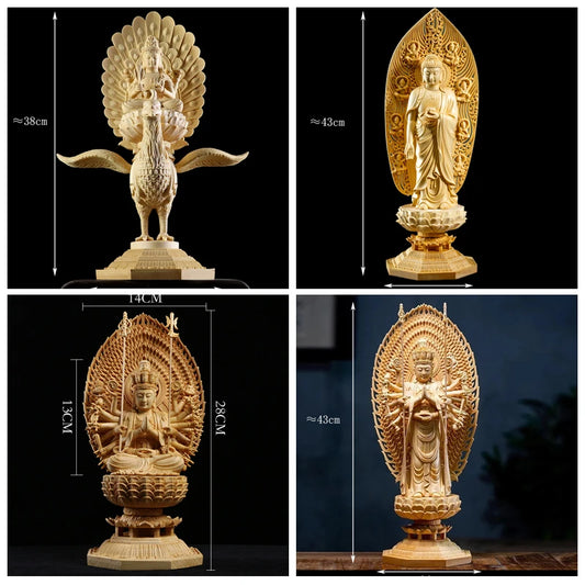 Home decoration solid wood Bodhisattva statue, solid wood Feng Shui statue and high-grade Giant Buddha statue.