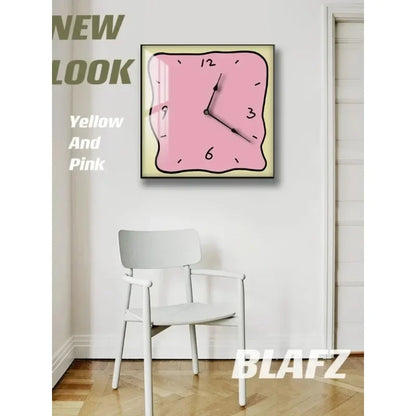 Home fashion wall clock Korean graffiti cartoon art mute clock table painting block meter box wall clock