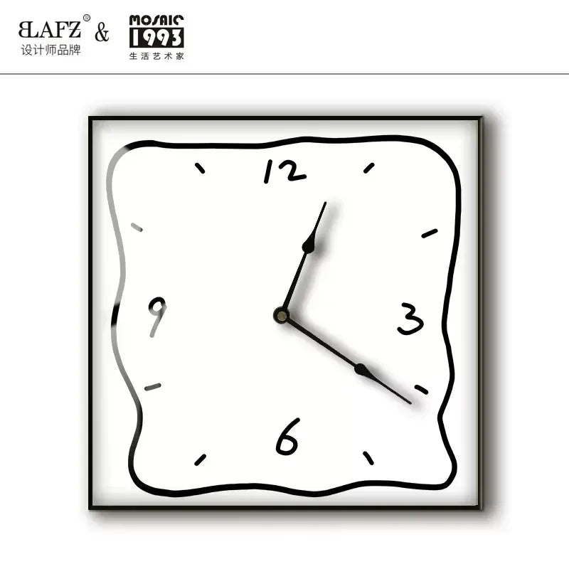 Home fashion wall clock Korean graffiti cartoon art mute clock table painting block meter box wall clock