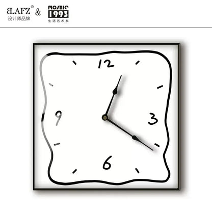 Home fashion wall clock Korean graffiti cartoon art mute clock table painting block meter box wall clock