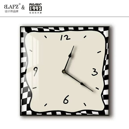 Home fashion wall clock Korean graffiti cartoon art mute clock table painting block meter box wall clock