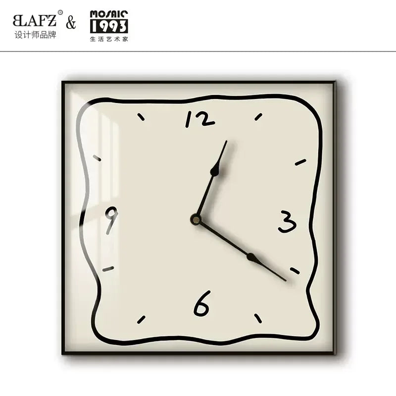 Home fashion wall clock Korean graffiti cartoon art mute clock table painting block meter box wall clock