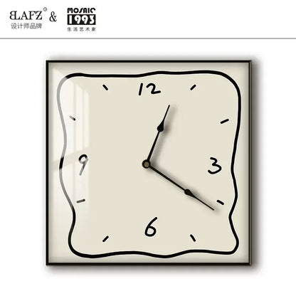 Home fashion wall clock Korean graffiti cartoon art mute clock table painting block meter box wall clock