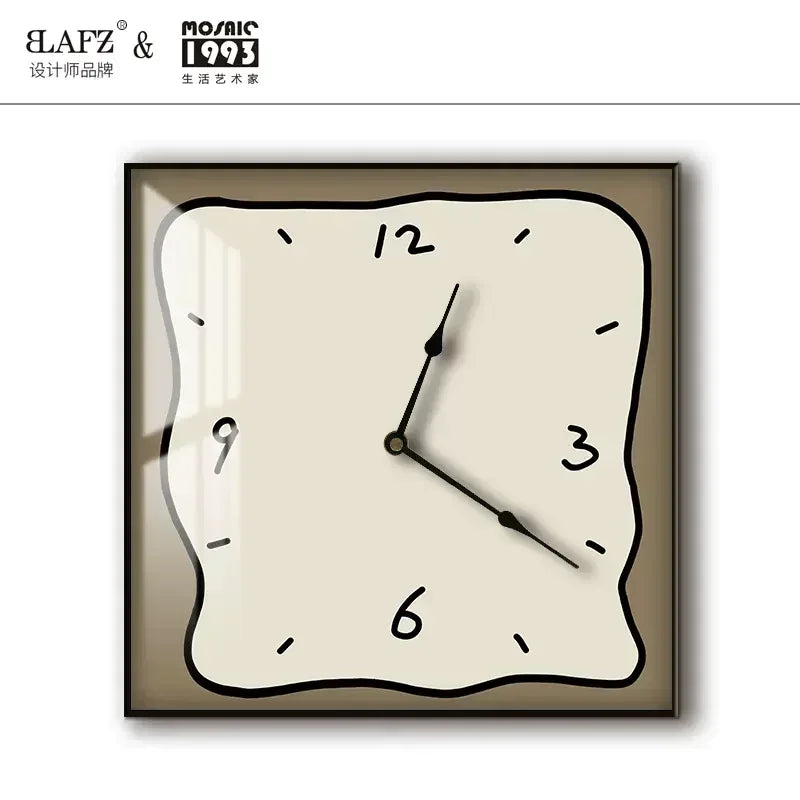 Home fashion wall clock Korean graffiti cartoon art mute clock table painting block meter box wall clock