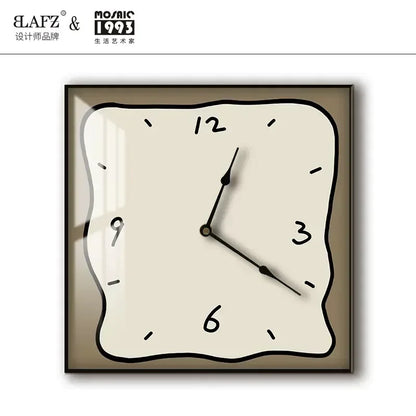 Home fashion wall clock Korean graffiti cartoon art mute clock table painting block meter box wall clock