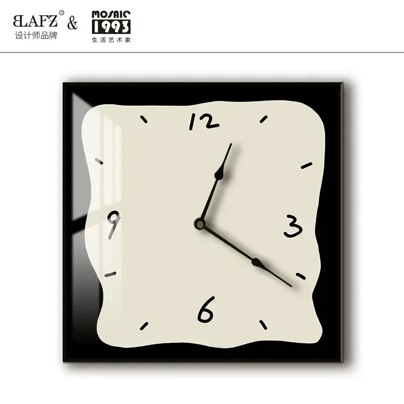Home fashion wall clock Korean graffiti cartoon art mute clock table painting block meter box wall clock