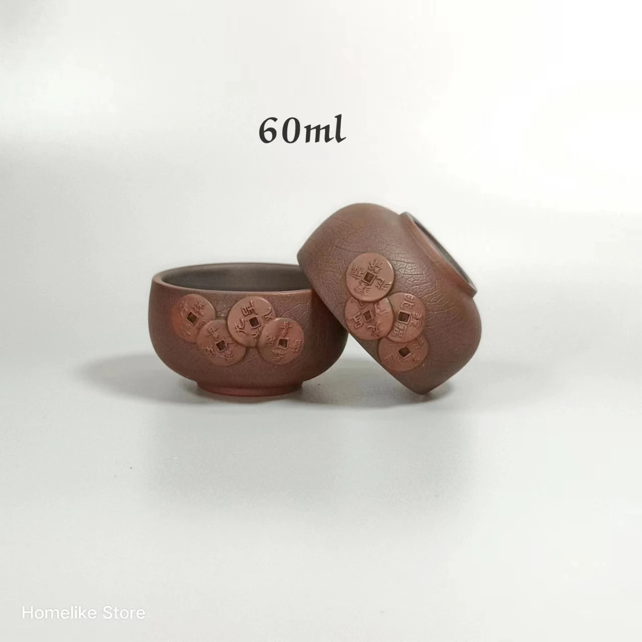 Homelike Chinese Jianshui Purple Clay Handmade  Carving Cup Tea Ceremony Ceramic Tea  TeaCups  Kung Fu Tea Set Drinkware