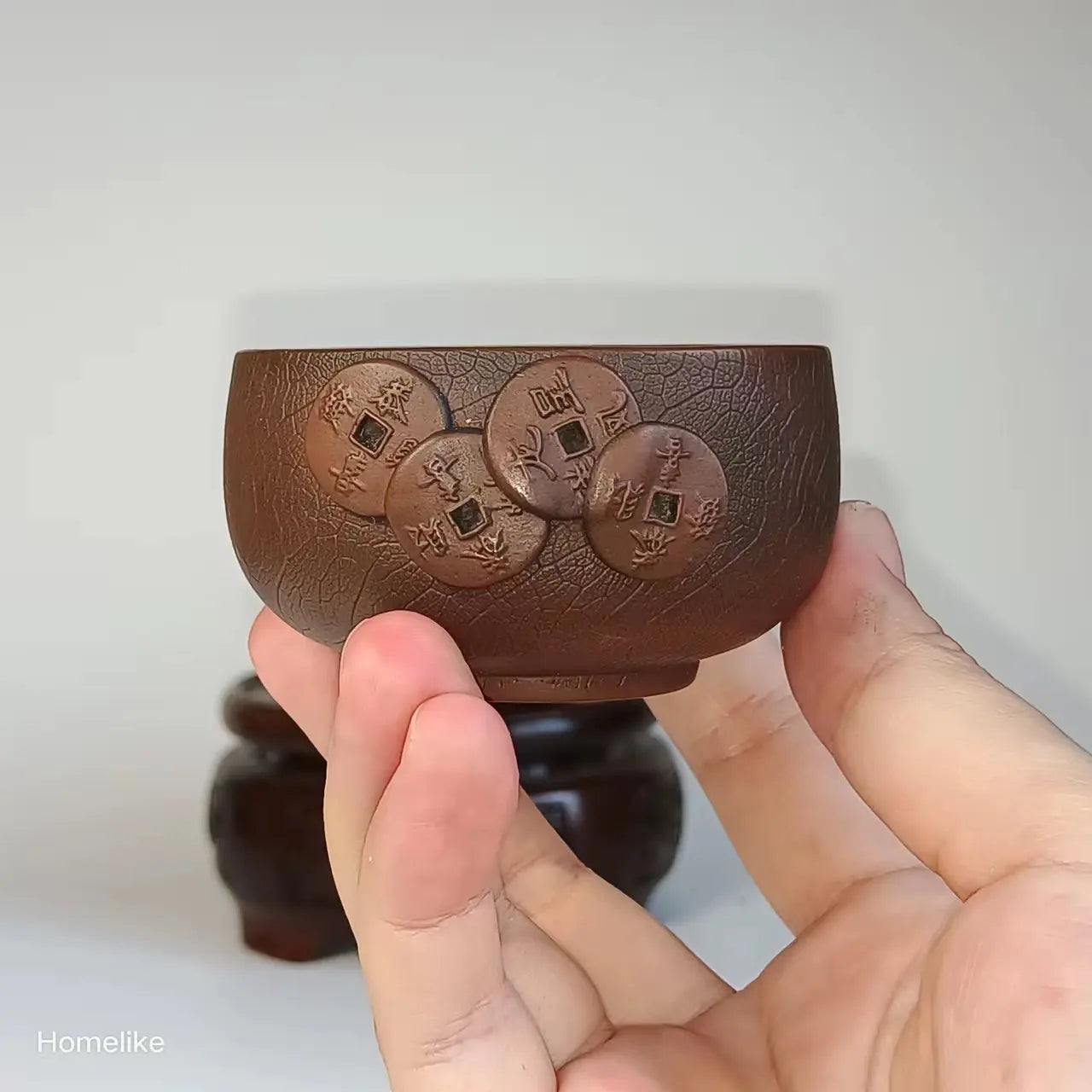 Homelike Chinese Jianshui Purple Clay Handmade  Carving Cup Tea Ceremony Ceramic Tea  TeaCups  Kung Fu Tea Set Drinkware