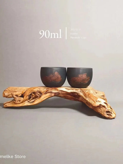Homelike Jianshui Purple Clay Handmade  Lotus Master Cup Tea Ceremony Ceramic Tea  TeaCups  Kung Fu Tea Set Drinkware