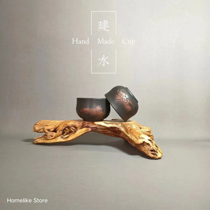 Homelike Jianshui Purple Clay Handmade  Lotus Master Cup Tea Ceremony Ceramic Tea  TeaCups  Kung Fu Tea Set Drinkware