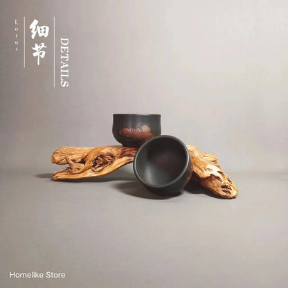 Homelike Jianshui Purple Clay Handmade  Lotus Master Cup Tea Ceremony Ceramic Tea  TeaCups  Kung Fu Tea Set Drinkware