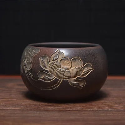 Homelike Qinzhou Ceramic  nixing Tao(Not Yixing Clay) 80ml Handmade Master teacup for Puer oolong Kung Fu Gift For Festival