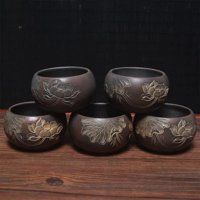 Homelike Qinzhou Ceramic  nixing Tao(Not Yixing Clay) 80ml Handmade Master teacup for Puer oolong Kung Fu Gift For Festival