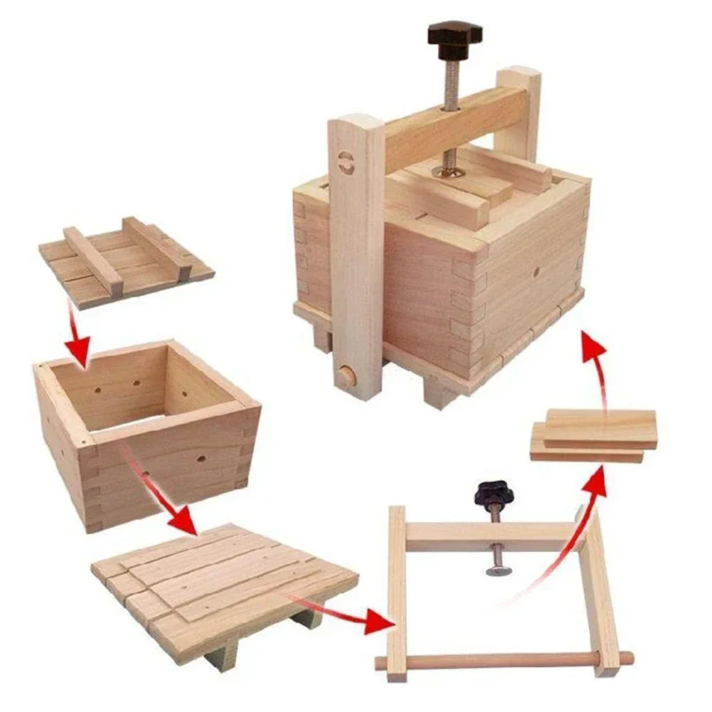 Homemade Tofu Cheese Making Machine And Cloth Pressing Machine With Three Cheese Cloth For Making Tofu Mold Frame