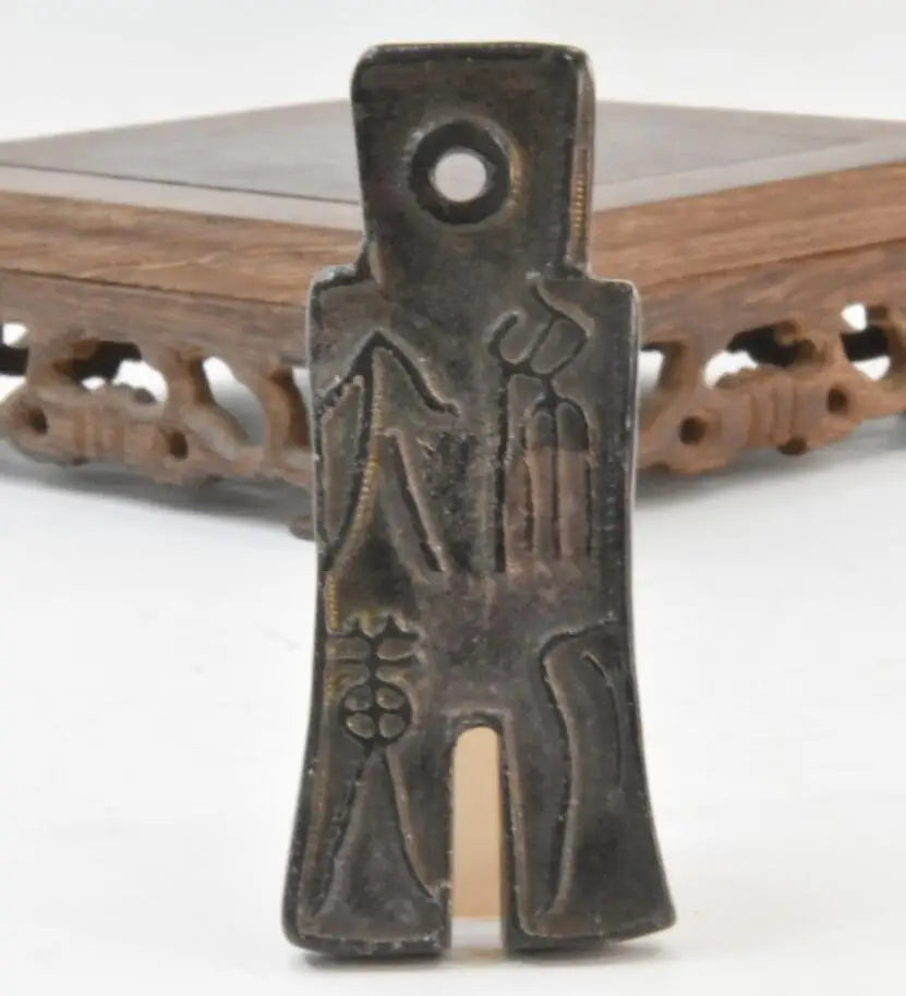 Hongshan culture archaize black iron meteorite Ancient coins statue