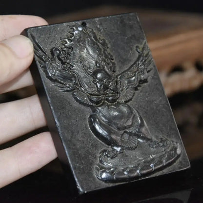 Hongshan culture archaize black iron meteorite Dapeng bird amulet pendant statue