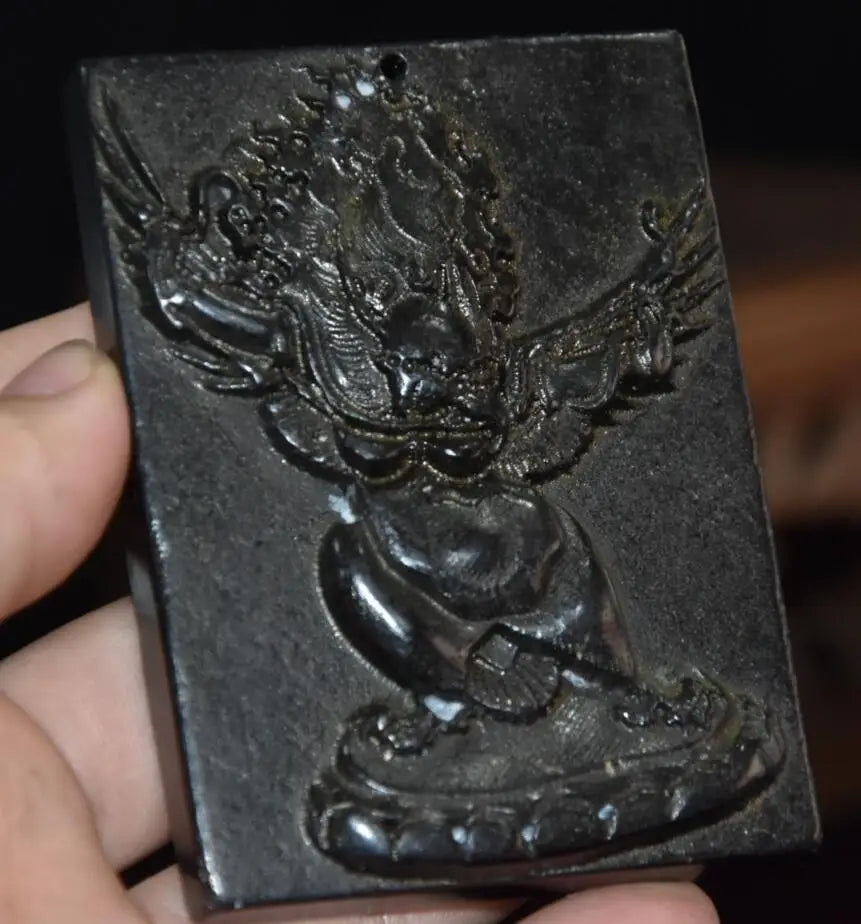 Hongshan culture archaize black iron meteorite Dapeng bird amulet pendant statue