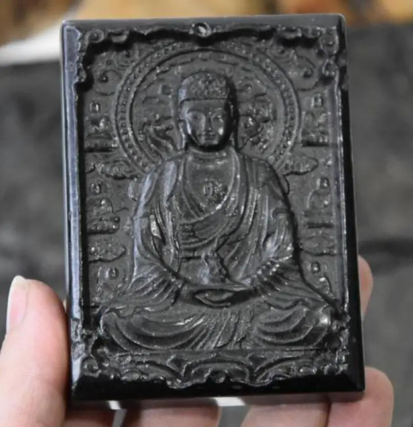Hongshan culture archaize black iron meteorite Eight Patronuses pendant statue