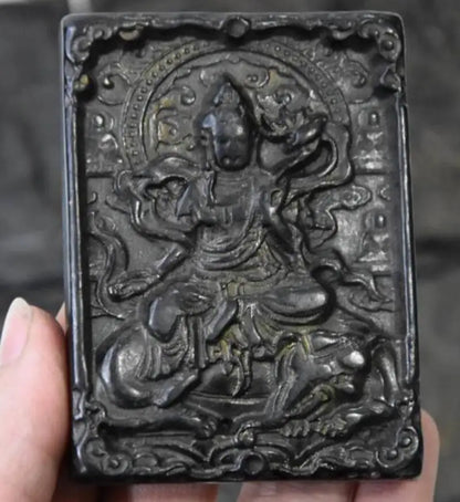 Hongshan culture archaize black iron meteorite Eight Patronuses pendant statue