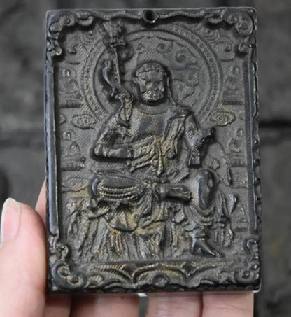 Hongshan culture archaize black iron meteorite Eight Patronuses pendant statue
