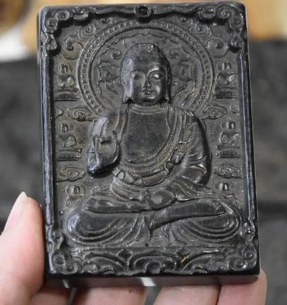 Hongshan culture archaize black iron meteorite Eight Patronuses pendant statue