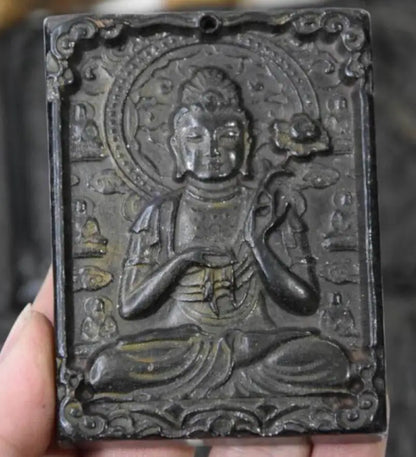Hongshan culture archaize black iron meteorite Eight Patronuses pendant statue